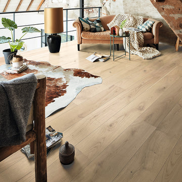 Parkett 1 stav Castle Lys Eik Mattlakkert Rustic