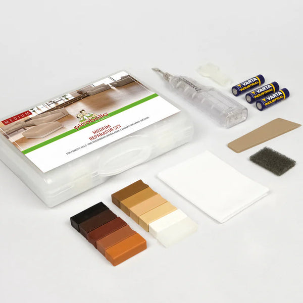 Reparasjonssett smeltevoks for tre- og dekoroverflater - Parkett, laminat, herdet tregulv