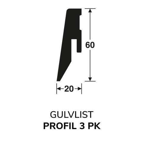 Gulvlist Profil-3 Limed White Oak 20x60x2380mm 1277